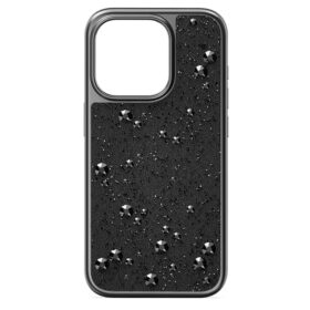 Pouzdro na smartphone High s plochými krystaly, iPhone® 15 Pro, černé