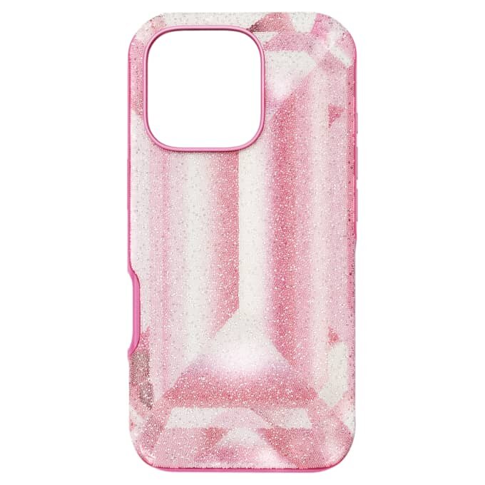 Pouzdro na smartphone s motivem krystalů, iPhone® 16 Pro, růžové Pouzdro na smartphone s motivem krystalů, iPhone® 16 Pro, růžové
