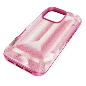 Pouzdro na smartphone s motivem krystalů, iPhone® 16 Pro, růžové