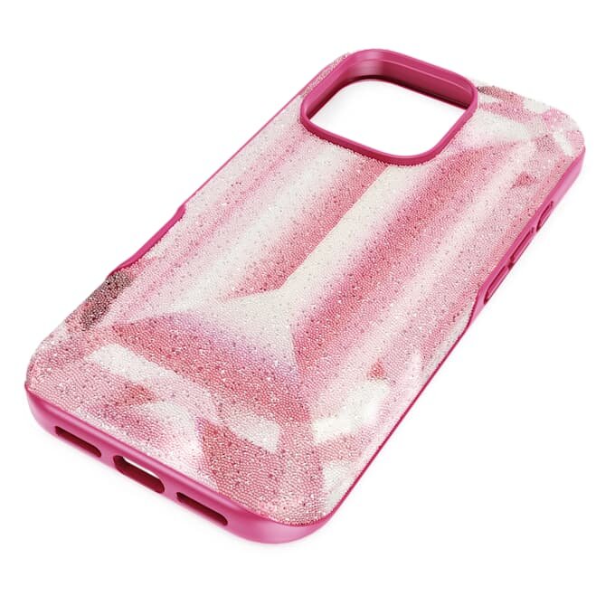 Pouzdro na smartphone s motivem krystalů, iPhone® 16 Pro, růžové Pouzdro na smartphone s motivem krystalů, iPhone® 16 Pro, růžové