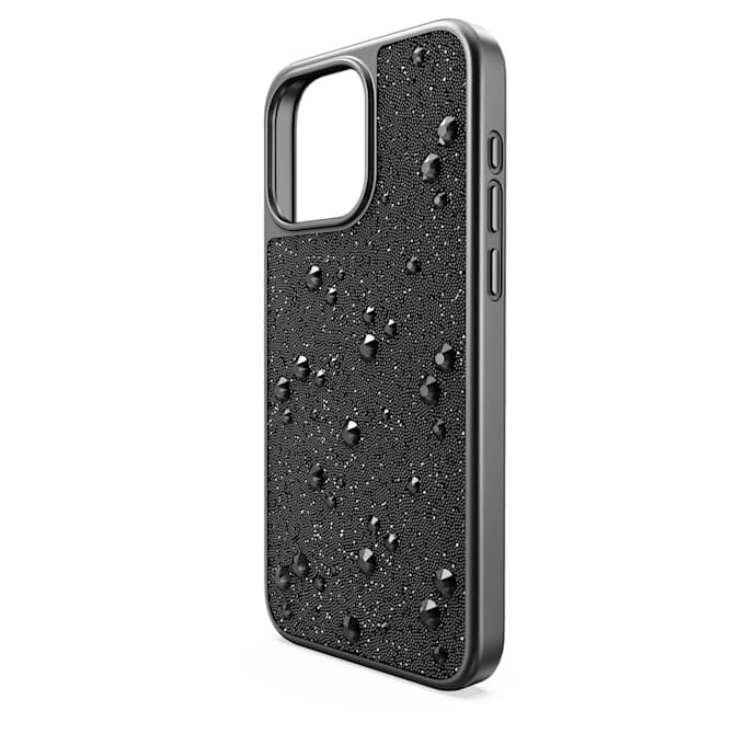 Pouzdro na smartphone s plochými krystaly, iPhone® 15 Pro Max, černé Pouzdro na smartphone s plochými krystaly, iPhone® 15 Pro Max, černé