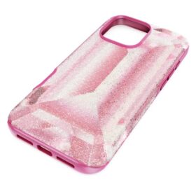 Pouzdro na smartphone s vysokým krytem a krystalovým potiskem, iPhone® 16 Pro Max, růžové