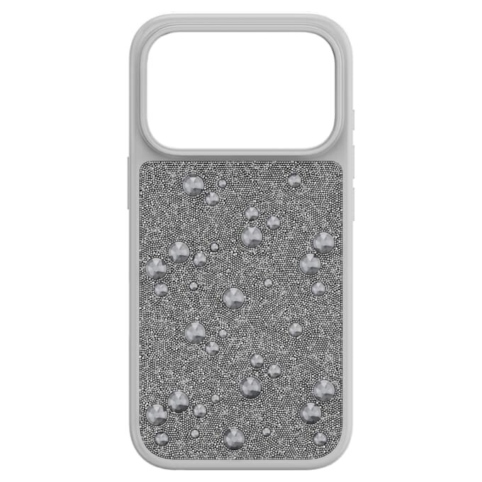 Pouzdro na smartphone s vysokým profilem a plochými krystaly, iPhone® 17 Pro, stříbrný odstín Pouzdro na smartphone s vysokým profilem a plochými krystaly, iPhone® 17 Pro, stříbrný odstín