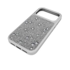 Pouzdro na smartphone s vysokým profilem a plochými krystaly, iPhone® 17 Pro, stříbrný odstín