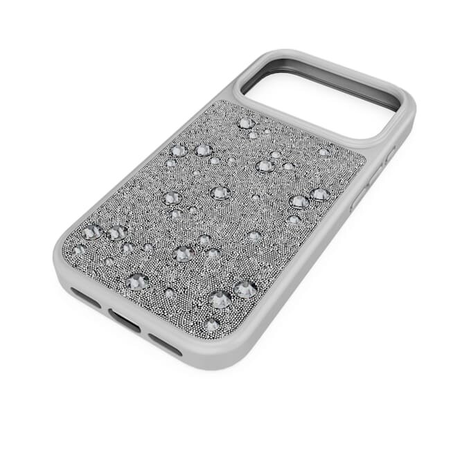 Pouzdro na smartphone s vysokým profilem a plochými krystaly, iPhone® 17 Pro, stříbrný odstín Pouzdro na smartphone s vysokým profilem a plochými krystaly, iPhone® 17 Pro, stříbrný odstín