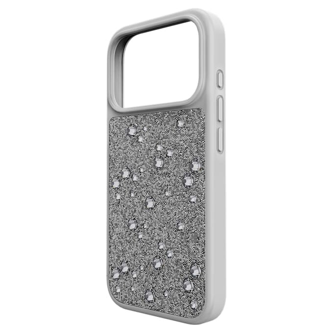 Pouzdro na smartphone s vysokým profilem a plochými krystaly, iPhone® 17 Pro, stříbrný odstín Pouzdro na smartphone s vysokým profilem a plochými krystaly, iPhone® 17 Pro, stříbrný odstín