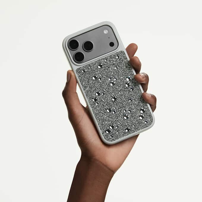 Prémiové pouzdro na smartphone s plochými krystaly, iPhone® 17 Pro Max, stříbrný odstín Prémiové pouzdro na smartphone s plochými krystaly, iPhone® 17 Pro Max, stříbrný odstín