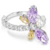 Prsten Ariana Grande X Swarovski s motivem vážky, různé briliantové výbrusy, vícebarevný, pokovený rhodiem