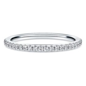 Prsten Eternity Band s laboratorně vypěstovanými diamanty o celkové hmotnosti 0,2 karátů, kulatý tvar, 14karátové bílé zlato Prsten Eternity Band s laboratorně vypěstovanými diamanty o celkové hmotnosti 0,2 karátů, kulatý tvar, 14karátové bílé zlato