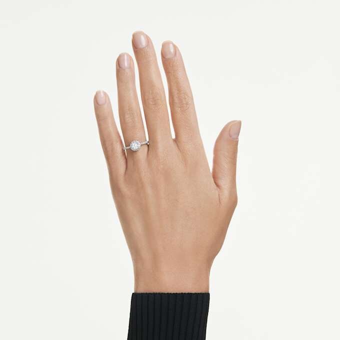 Prsten Eternity Halo Solitaire s diamanty vypěstovanými v laboratoři, celková hmotnost 0,45 karátů, kulatý tvar, stříbro 925 Prsten Eternity Halo Solitaire s diamanty vypěstovanými v laboratoři, celková hmotnost 0,45 karátů, kulatý tvar, stříbro 925