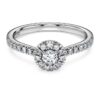 Prsten Eternity Halo Solitaire s diamanty vypěstovanými v laboratoři, celková hmotnost 0,45 karátů, kulatý tvar, stříbro 925 Prsten Eternity Halo Solitaire s diamanty vypěstovanými v laboratoři, celková hmotnost 0,45 karátů, kulatý tvar, stříbro 925