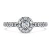 Prsten Eternity Halo Solitaire s diamanty vypěstovanými v laboratoři, celková hmotnost 0,45 karátů, kulatý tvar, stříbro 925 Prsten Eternity Halo Solitaire s diamanty vypěstovanými v laboratoři, celková hmotnost 0,45 karátů, kulatý tvar, stříbro 925