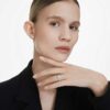 Prsten Eternity Halo Solitaire s diamanty vypěstovanými v laboratoři, celková hmotnost 0,45 karátů, kulatý tvar, stříbro 925 Prsten Eternity Halo Solitaire s diamanty vypěstovanými v laboratoři, celková hmotnost 0,45 karátů, kulatý tvar, stříbro 925