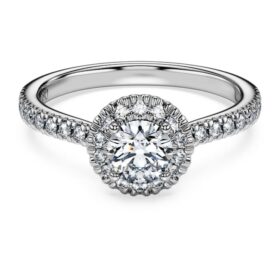 Prsten Eternity Halo Solitaire s diamanty vypěstovanými v laboratoři, celková hmotnost 0,8 karátů, kulatý tvar, 14karátové bílé zlato Prsten Eternity Halo Solitaire s diamanty vypěstovanými v laboratoři, celková hmotnost 0,8 karátů, kulatý tvar, 14karátové bílé zlato