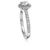 Prsten Eternity Halo Solitaire s diamanty vypěstovanými v laboratoři, celková hmotnost 0,8 karátů, kulatý tvar, 14karátové bílé zlato