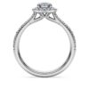 Prsten Eternity Halo Solitaire s diamanty vypěstovanými v laboratoři, celková hmotnost 0,8 karátů, kulatý tvar, 14karátové bílé zlato