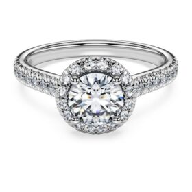 Prsten Eternity Halo Solitaire s diamanty vypěstovanými v laboratoři, celková hmotnost 1,33 karátů, kulatý tvar, 14karátové bílé zlato Prsten Eternity Halo Solitaire s diamanty vypěstovanými v laboratoři, celková hmotnost 1,33 karátů, kulatý tvar, 14karátové bílé zlato
