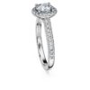 Prsten Eternity Halo Solitaire s diamanty vypěstovanými v laboratoři, celková hmotnost 1,33 karátů, kulatý tvar, 14karátové bílé zlato
