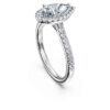 Prsten Eternity Halo Solitaire s laboratorně vypěstovanými diamanty o celkové hmotnosti 1,3 karátu, hruškovitý tvar, 14karátové bílé zlato