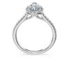 Prsten Eternity Halo Solitaire s laboratorně vypěstovanými diamanty o celkové hmotnosti 1,3 karátu, hruškovitý tvar, 14karátové bílé zlato