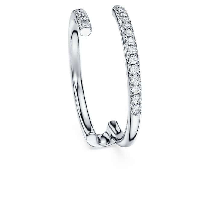 Prsten Eternity s otevřeným obručem, laboratorně vypěstované diamanty 0,2 karátů celkem, kulatý tvar, 14karátové bílé zlato Prsten Eternity s otevřeným obručem, laboratorně vypěstované diamanty 0,2 karátů celkem, kulatý tvar, 14karátové bílé zlato