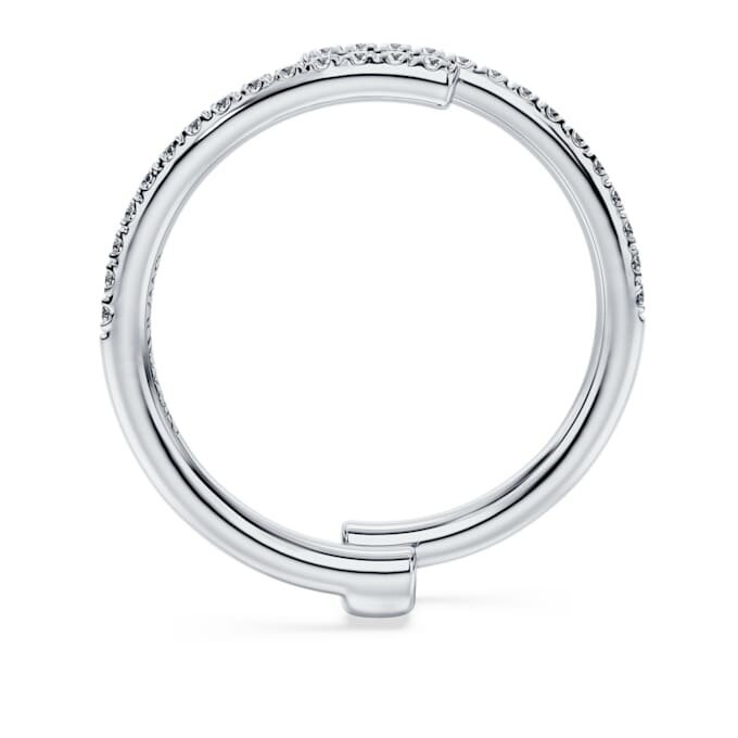 Prsten Eternity s otevřeným obručem, laboratorně vypěstované diamanty 0,2 karátů celkem, kulatý tvar, 14karátové bílé zlato Prsten Eternity s otevřeným obručem, laboratorně vypěstované diamanty 0,2 karátů celkem, kulatý tvar, 14karátové bílé zlato