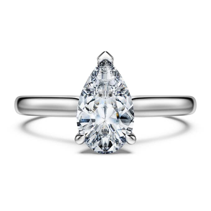 Prsten Eternity Solitaire s diamanty vypěstovanými v laboratoři, celkem 1 karát, hruškový tvar, 14karátové bílé zlato Prsten Eternity Solitaire s diamanty vypěstovanými v laboratoři, celkem 1 karát, hruškový tvar, 14karátové bílé zlato