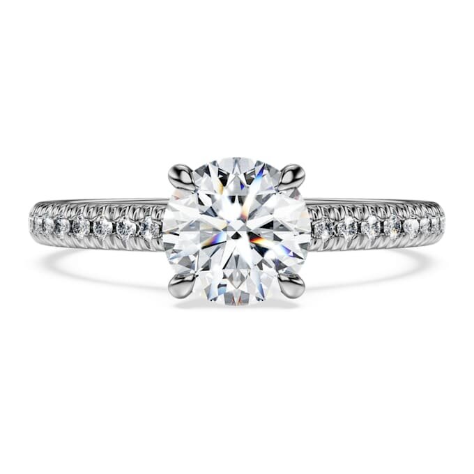 Prsten Eternity Solitaire s diamanty vypěstovanými v laboratoři, celková hmotnost 1,2 Ct, kulatý tvar, 14K bílé zlato Prsten Eternity Solitaire s diamanty vypěstovanými v laboratoři, celková hmotnost 1,2 Ct, kulatý tvar, 14K bílé zlato