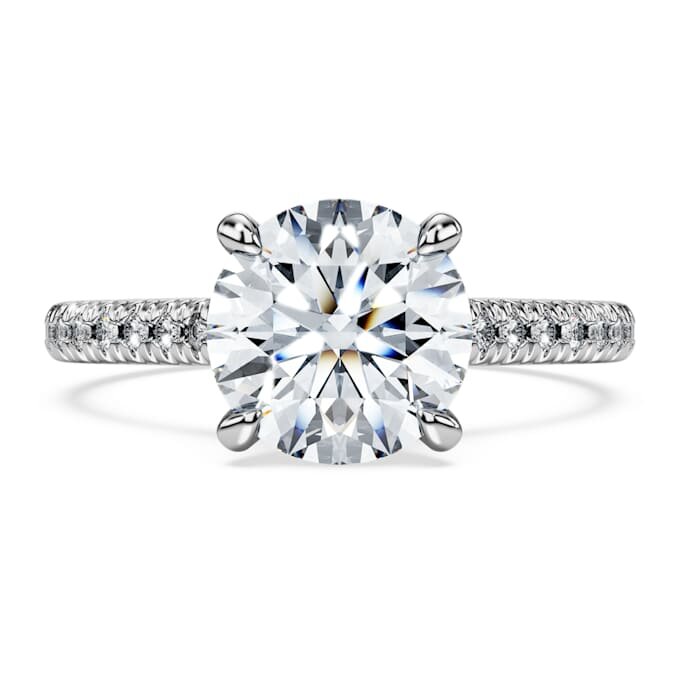 Prsten Eternity Solitaire s diamanty vypěstovanými v laboratoři, celková hmotnost 2,2 Ct, kulatý tvar, 14K bílé zlato Prsten Eternity Solitaire s diamanty vypěstovanými v laboratoři, celková hmotnost 2,2 Ct, kulatý tvar, 14K bílé zlato
