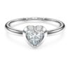 Prsten Eternity Solitaire s diamanty vypěstovanými v laboratoři o celkové hmotnosti 0,5 karátu, ve tvaru srdce, ze stříbra