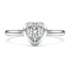 Prsten Eternity Solitaire s diamanty vypěstovanými v laboratoři o celkové hmotnosti 0,5 karátu, ve tvaru srdce, ze stříbra