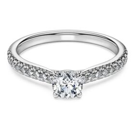 Prsten Eternity Solitaire s laboratorně vypěstovanými diamanty o celkové hmotnosti 0,7 karátu, kulatý tvar, 14karátové bílé zlato Prsten Eternity Solitaire s laboratorně vypěstovanými diamanty o celkové hmotnosti 0,7 karátu, kulatý tvar, 14karátové bílé zlato