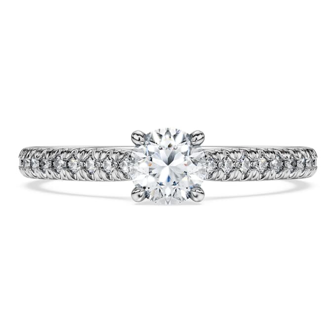 Prsten Eternity Solitaire s laboratorně vypěstovanými diamanty o celkové hmotnosti 0,7 karátu, kulatý tvar, 14karátové bílé zlato Prsten Eternity Solitaire s laboratorně vypěstovanými diamanty o celkové hmotnosti 0,7 karátu, kulatý tvar, 14karátové bílé zlato