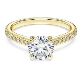 Prsten Eternity Solitaire s laboratorně vypěstovanými diamanty o celkové hmotnosti 1,2 karátu, kulatý tvar, 14karátové žluté zlato Prsten Eternity Solitaire s laboratorně vypěstovanými diamanty o celkové hmotnosti 1,2 karátu, kulatý tvar, 14karátové žluté zlato