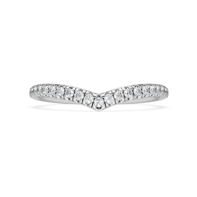 Prsten Eternity V Band s diamanty vypěstovanými v laboratoři, celkem 0,25 karátu, kulatý tvar, 14K bílé zlato Prsten Eternity V Band s diamanty vypěstovanými v laboratoři, celkem 0,25 karátu, kulatý tvar, 14K bílé zlato