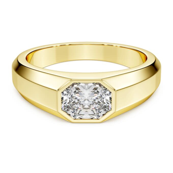 Prsten s osmiúhelníkovým obručem, diamanty vypěstované v laboratoři, celková hmotnost 1,0 Ct, osmiúhelníkový tvar, 14K žluté zlato Prsten s osmiúhelníkovým obručem, diamanty vypěstované v laboratoři, celková hmotnost 1,0 Ct, osmiúhelníkový tvar, 14K žluté zlato