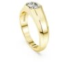 Prsten s osmiúhelníkovým obručem, diamanty vypěstované v laboratoři, celková hmotnost 1,0 Ct, osmiúhelníkový tvar, 14K žluté zlato Prsten s osmiúhelníkovým obručem, diamanty vypěstované v laboratoři, celková hmotnost 1,0 Ct, osmiúhelníkový tvar, 14K žluté zlato