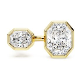 Prsten s osmiúhelníkovou obrubou, laboratorně vypěstované diamanty 4,10 Ct celkem, osmiúhelníkový tvar, 18karátové žluté zlato Prsten s osmiúhelníkovou obrubou, laboratorně vypěstované diamanty 4,10 Ct celkem, osmiúhelníkový tvar, 18karátové žluté zlato
