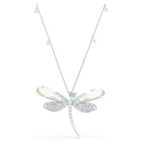 Přívěsek a brož Ariana Grande X Swarovski s křišťálovou perlou, smíšenými briliantovými výbrusy, motivem vážky, bílá, rhodiovaná Přívěsek a brož Ariana Grande X Swarovski s křišťálovou perlou, smíšenými briliantovými výbrusy, motivem vážky, bílá, rhodiovaná