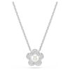 Přívěsek Ariana Grande X Swarovski s křišťálovou perlou, kulatý brus, květina, bílá, pokovený rhodiem Přívěsek Ariana Grande X Swarovski s křišťálovou perlou, kulatý brus, květina, bílá, pokovený rhodiem