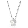 Přívěsek Ariana Grande X Swarovski s křišťálovou perlou, kulatý brus, květina, bílá, pokovený rhodiem Přívěsek Ariana Grande X Swarovski s křišťálovou perlou, kulatý brus, květina, bílá, pokovený rhodiem