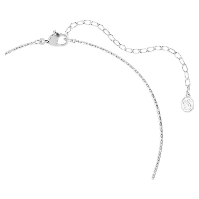 Přívěsek Ariana Grande X Swarovski s křišťálovou perlou, kulatý brus, květina, bílá, pokovený rhodiem Přívěsek Ariana Grande X Swarovski s křišťálovou perlou, kulatý brus, květina, bílá, pokovený rhodiem
