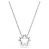 Přívěsek Ariana Grande X Swarovski s křišťálovou perlou, kulatý brus, květina, bílá, pokovený rhodiem Přívěsek Ariana Grande X Swarovski s křišťálovou perlou, kulatý brus, květina, bílá, pokovený rhodiem