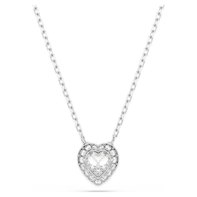 Přívěsek Ariana Grande X Swarovski s různými briliantovými výbrusy, srdce, bílý, pokovený rhodiem Přívěsek Ariana Grande X Swarovski s různými briliantovými výbrusy, srdce, bílý, pokovený rhodiem