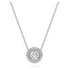 Přívěsek Eternity Halo Solitaire s diamanty vypěstovanými v laboratoři, celková hmotnost 0,59 Ct, kulatý tvar, 14K bílé zlato Přívěsek Eternity Halo Solitaire s diamanty vypěstovanými v laboratoři, celková hmotnost 0,59 Ct, kulatý tvar, 14K bílé zlato