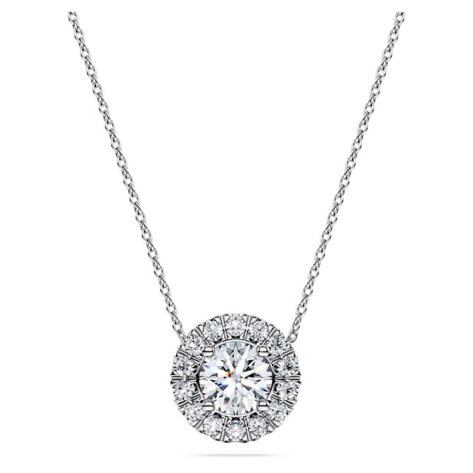Přívěsek Eternity Halo Solitaire s diamanty vypěstovanými v laboratoři, celková hmotnost 1 Ct, kulatý tvar, 14K bílé zlato Přívěsek Eternity Halo Solitaire s diamanty vypěstovanými v laboratoři, celková hmotnost 1 Ct, kulatý tvar, 14K bílé zlato
