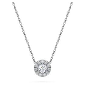 Přívěsek Eternity Halo Solitaire s laboratorně vypěstovanými diamanty 0,23 ct celkem, kulatý tvar, stříbro 925