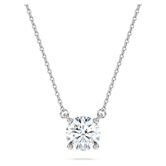Přívěsek Eternity Solitaire s diamanty vypěstovanými v laboratoři, 1 Ct Tw, kulatý tvar, 14K bílé zlato Přívěsek Eternity Solitaire s diamanty vypěstovanými v laboratoři, 1 Ct Tw, kulatý tvar, 14K bílé zlato