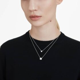 Přívěsek Eternity Solitaire s diamanty vypěstovanými v laboratoři, 2 karátů celkem, kulatý tvar, 14K bílé zlato