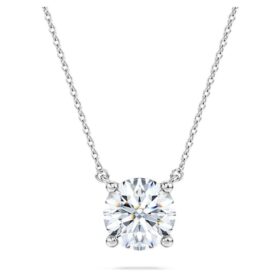 Přívěsek Eternity Solitaire s diamanty vypěstovanými v laboratoři, 2 karátů celkem, kulatý tvar, 14K bílé zlato